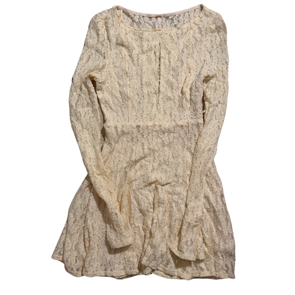 Free People Women's Long Sleeve Blouse Ivory Size S
